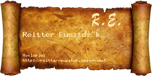 Reitter Euszták névjegykártya